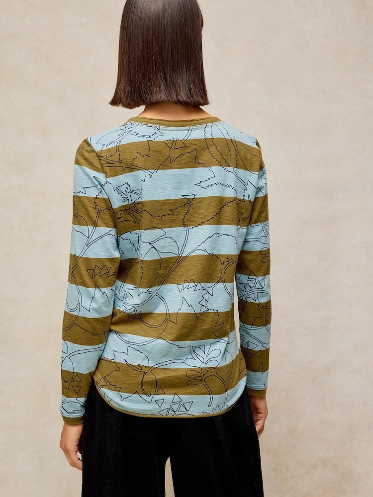 White Stuff Blue Clara Stripe Long Sleves T-Shirt - Image 2 of 6