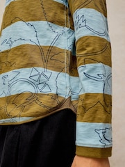 White Stuff Blue Clara Stripe Long Sleves T-Shirt - Image 4 of 6