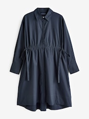 French Connection Blue 100% Cotton Rhodes Sust Poplin Shirt Dress - Image 4 of 4