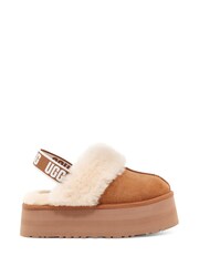 UGG Chestnut Funkette Flatform Slippers - Image 1 of 6