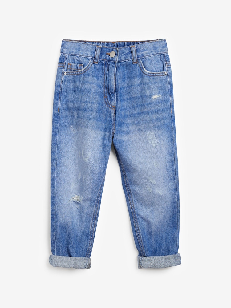 Bright Blue 100% Cotton Mom Jeans (3-16yrs) - Image 1 of 3