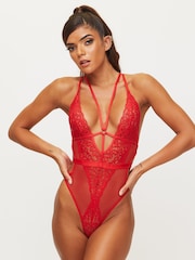 Ann Summers Red The Obsession Floral Print Lace Body - Image 1 of 4
