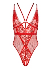 Ann Summers Red The Obsession Floral Print Lace Body - Image 4 of 4