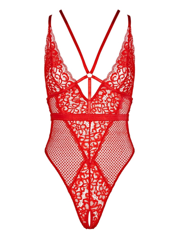 Rot - Ann Summers, The Obsession, Body mit Spitze und floralem Print - Bild 4 von 4 Rot - Ann Summers, The Obsession, Body mit Spitze und floralem Print - Bild 4 von 4