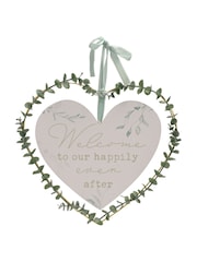 Widdop White Welcome To Our Happily Ever After' Heart Wreath - Image 1 of 2