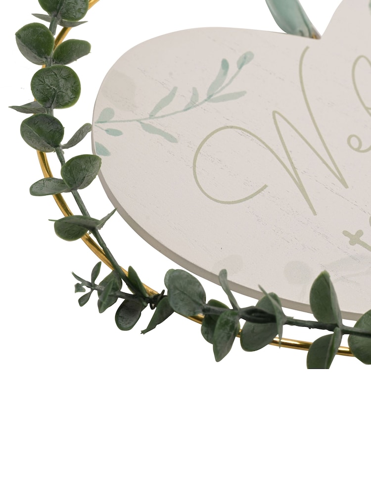 Widdop White Welcome To Our Happily Ever After' Heart Wreath - Image 2 of 2
