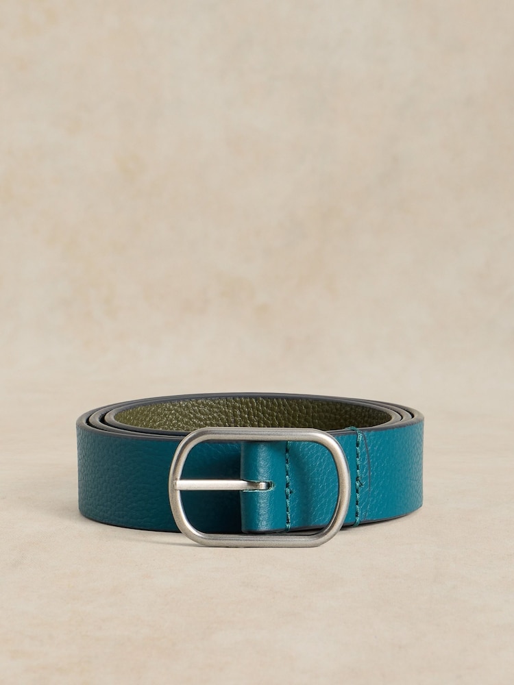 White Stuff Mint Green Reversible Leather Belt - Image 1 of 2