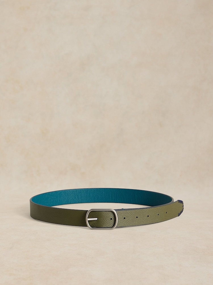 White Stuff Mint Green Reversible Leather Belt - Image 2 of 2