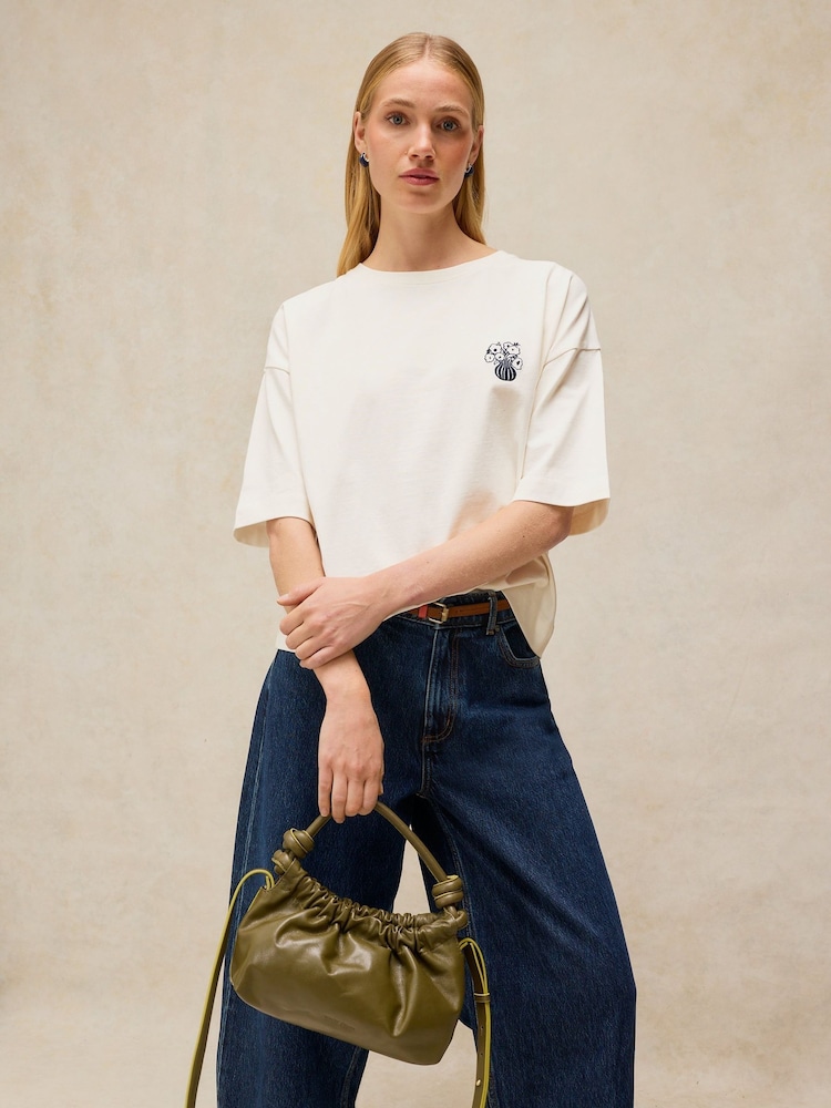 White Stuff White Katya Embroidered T-Shirt - Image 2 of 6