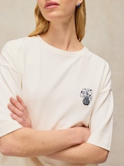 White Stuff White Katya Embroidered T-Shirt - Image 4 of 6