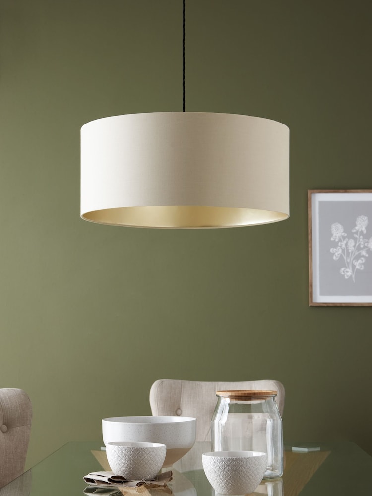 Champagne Gold Rico Easy Fit Shade Drum Ceiling Light - Image 2 of 7