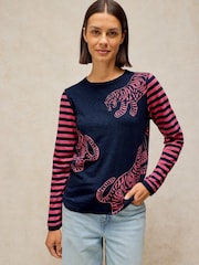 White Stuff Blue Clara Long Sleves T-Shirt - Image 1 of 6