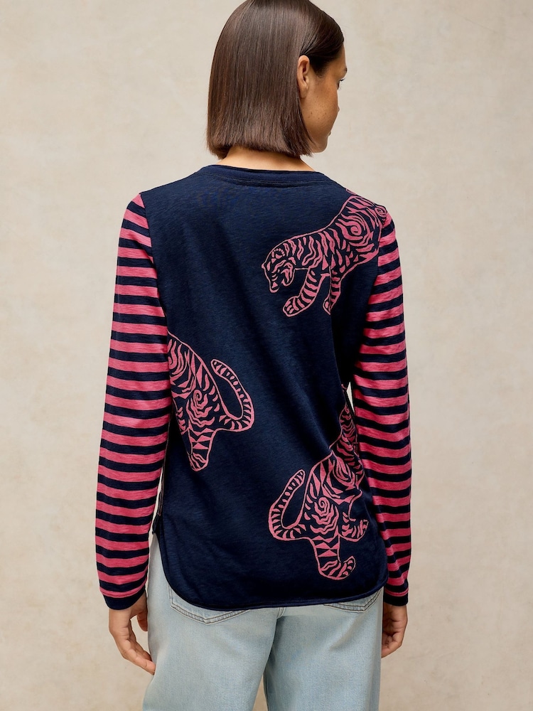 White Stuff Blue Clara Long Sleves T-Shirt - Image 2 of 6