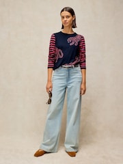 White Stuff Blue Clara Long Sleves T-Shirt - Image 4 of 6