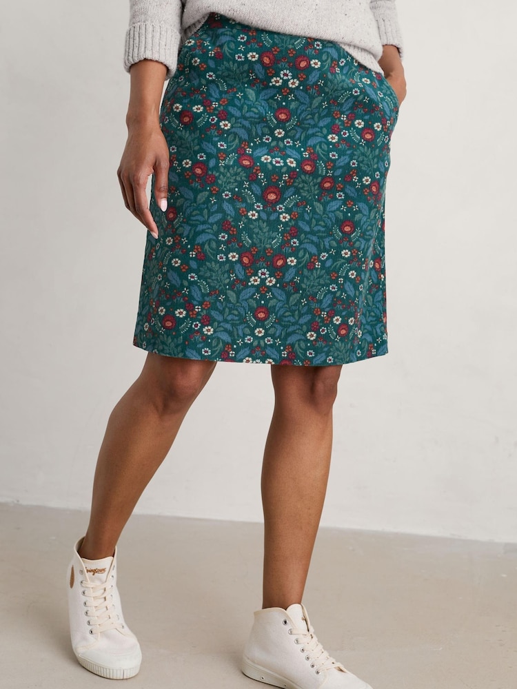 Seasalt Cornwall Blue Ferry Crossing Needlecord Skirt - Image 1 of 5