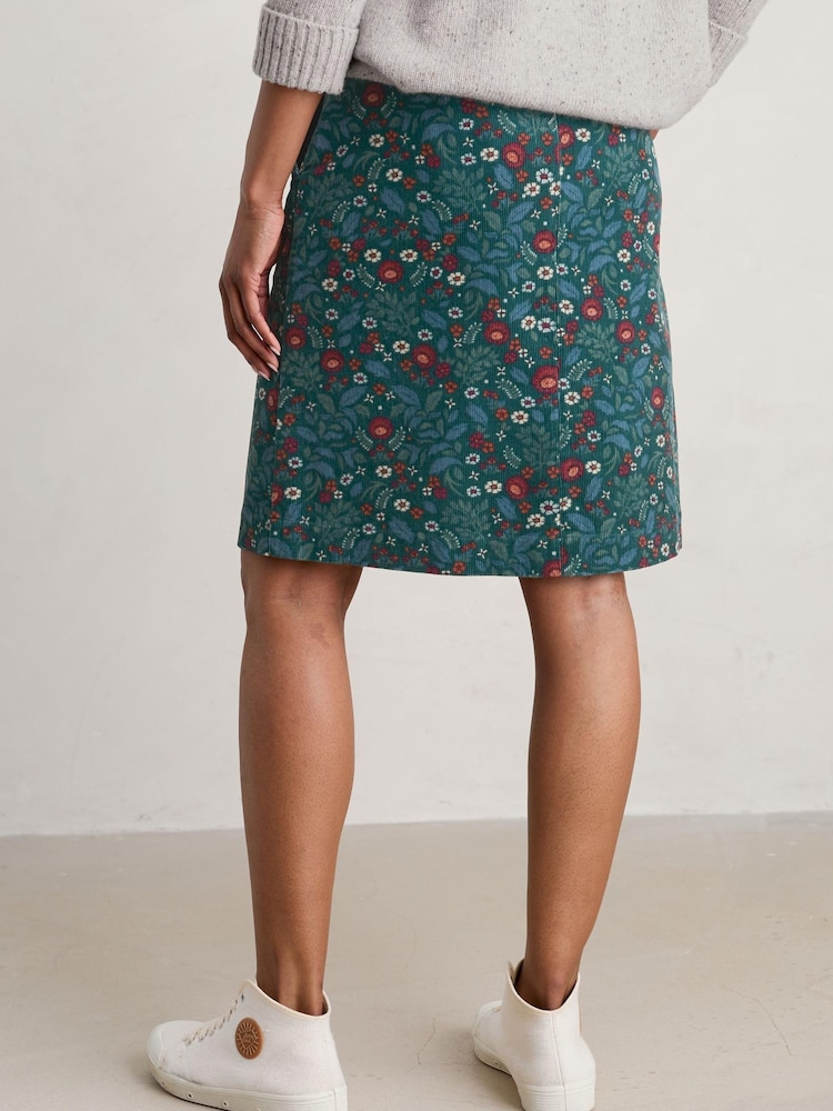 Seasalt Cornwall Blue Ferry Crossing Needlecord Skirt - Image 2 of 5