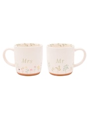Widdop White Ceramic Mugs - Mr & Mrs - Image 1 of 3