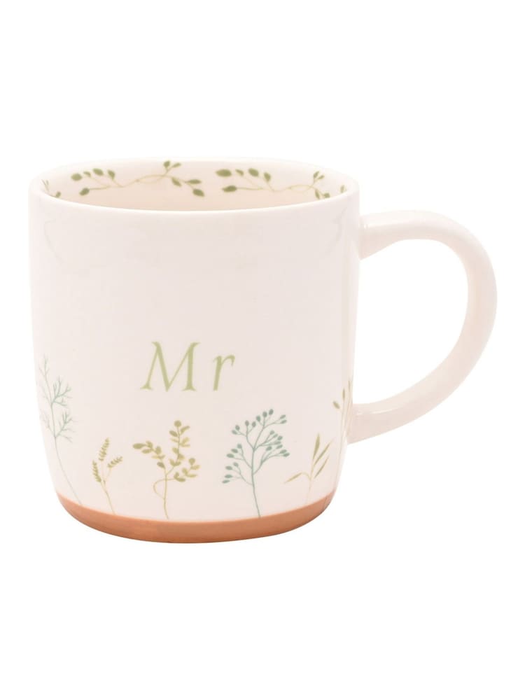 Widdop White Ceramic Mugs - Mr & Mrs - Image 3 of 3