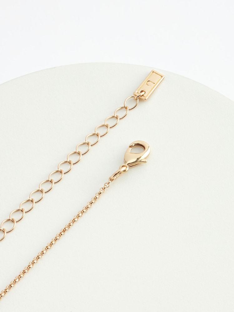 Gold Tone Y Drop Bar Necklace - Image 4 of 4