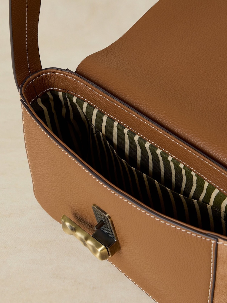 White Stuff Brown Mini Laila Lock Cross-Body Bag - Image 4 of 4 White Stuff Brown Mini Laila Lock Cross-Body Bag - Image 4 of 4