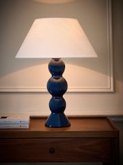 Jasper Conran London Blue Large Sphere Ceramic Table Lamp - Image 1 of 4