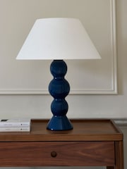 Jasper Conran London Blue Large Sphere Ceramic Table Lamp - Image 2 of 4