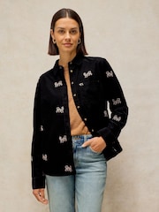 White Stuff Black Libby Embroidered Cord Shirt - Image 1 of 6