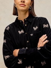 White Stuff Black Libby Embroidered Cord Shirt - Image 3 of 6