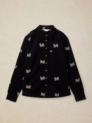 White Stuff Black Libby Embroidered Cord Shirt - Image 5 of 6