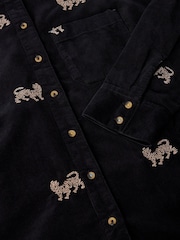 White Stuff Black Libby Embroidered Cord Shirt - Image 6 of 6