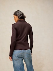 White Stuff Brown Ember Rib Polo Shirt - Image 2 of 6