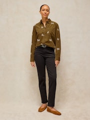White Stuff Green Libby Embroidered Cord Shirt - Image 4 of 6