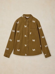 White Stuff Green Libby Embroidered Cord Shirt - Image 5 of 6