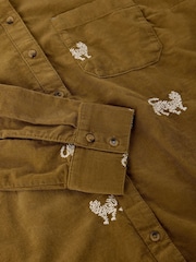 White Stuff Green Libby Embroidered Cord Shirt - Image 6 of 6