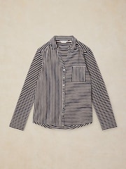 White Stuff Blue Annie Stripe Jersey Shirt - Image 5 of 6