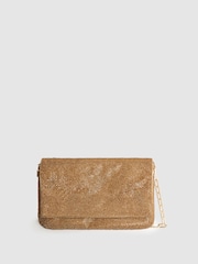 Reiss Bronze Soho Embellished Shoulder Bag - Image 1 of 5