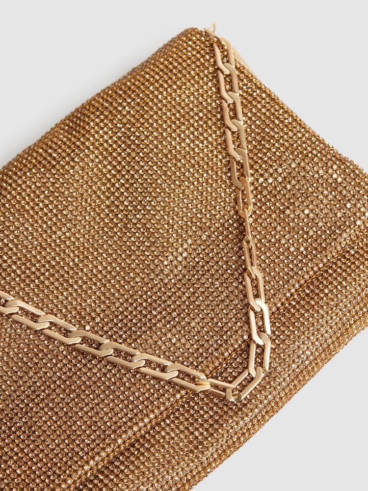 Reiss Bronze Soho Embellished Shoulder Bag - Image 5 of 5