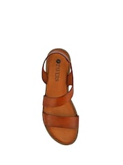 Pavers Tan Brown Elasticated Leather Sandals - Image 4 of 5