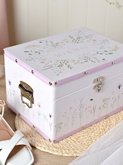 Widdop Set of 2 White Wildflower Wedding Keepsake Luggage Boxes - Image 6 of 8