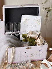 Widdop Set of 2 White Wildflower Wedding Keepsake Luggage Boxes - Image 7 of 8