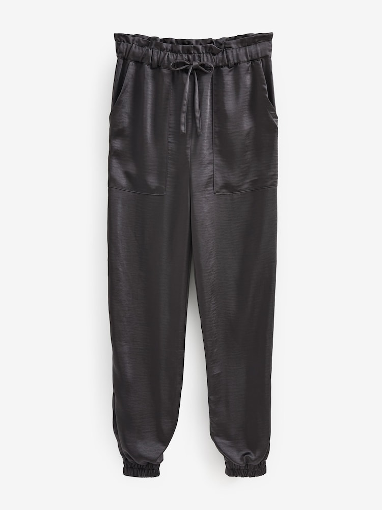 Charcoal Grey Satin Joggers - Image 7 of 7