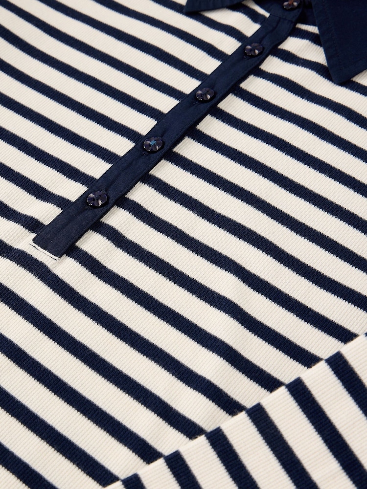 White Stuff Blue Ember Rib Polo Shirt - Image 6 of 6 White Stuff Blue Ember Rib Polo Shirt - Image 6 of 6