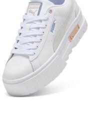 Puma White Mayze Leather Trainers - Image 4 of 6