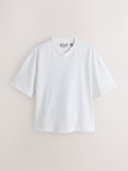 White EDIT V-Neck Boxy Fit T-Shirt - Image 6 of 8