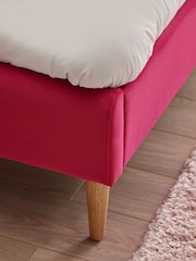 Soft Velvet Fuschia Pink Kids Rainbow Upholstered Standard Bed - Image 2 of 8