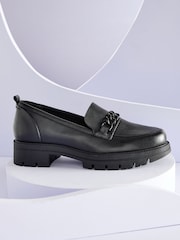 Black Leather Forever® Comfort With Motionflex Chunky Loafers - Image 1 of 6