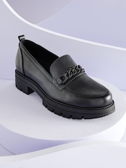 Black Leather Forever® Comfort With Motionflex Chunky Loafers - Image 2 of 6