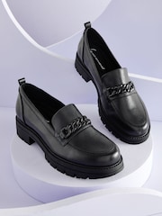 Black Leather Forever® Comfort With Motionflex Chunky Loafers - Image 3 of 6