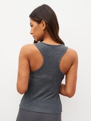 Blue Ribbed High Neck Vest - Image 2 of 5