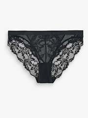 Black/White High Leg Lace Knickers 2 Pack - Image 6 of 7